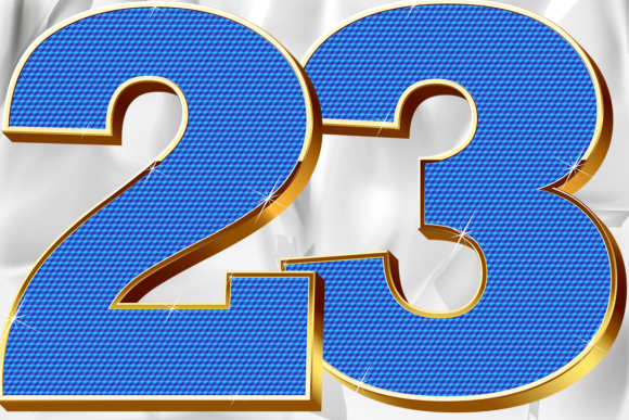 Blue Numbers Golden Texture Pattern Graphics & Illustrations