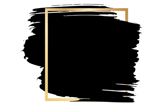 Brush Stroke in Golden Square Frame Graphics Review