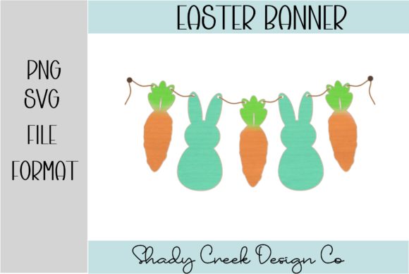 Bunnies and Carrots Easter Banner Graphics & Crafts