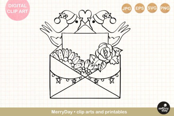 Christmas Birds with Letter Line Art Review