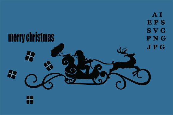 Christmas Santa Silhouette Graphics & Decorative Elements