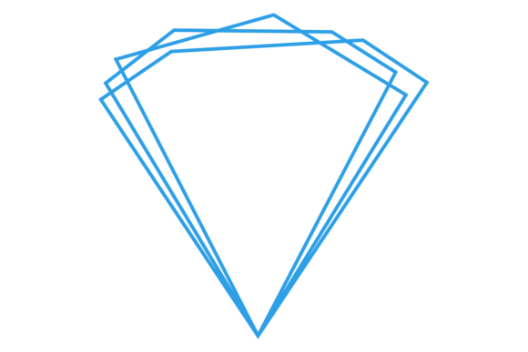 Crystal Diamond Line Frame Graphics & Illustrations