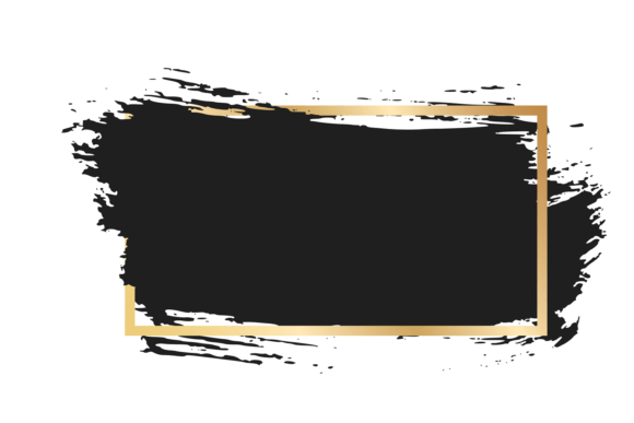 Golden Frame with Grunge Ink Stain Review