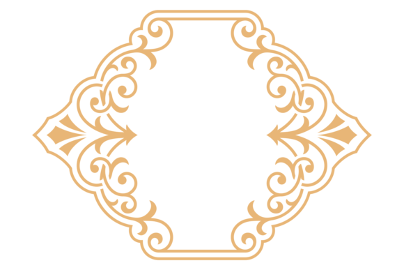 Golden Vintage Monogram Frame Graphics & Illustrations