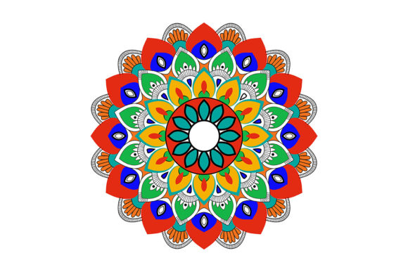 Hand Drawn Colorful Mandala Design: Graphics & Freebies Review