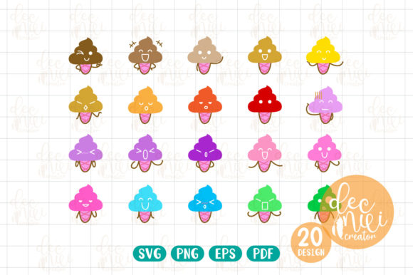 Ice Cream Cone Character Svg Clipart Graphics Review