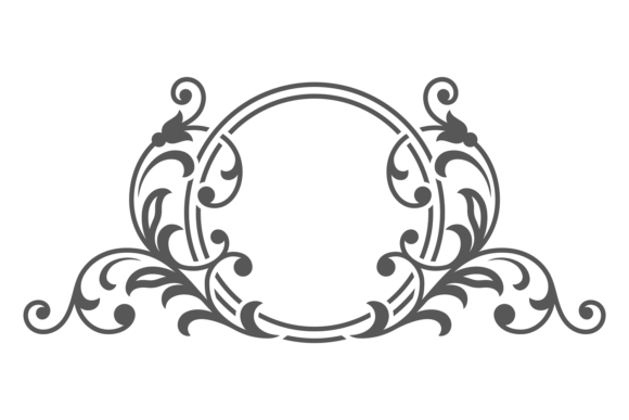 Luxury Monogram Template. Flourish Round Graphics