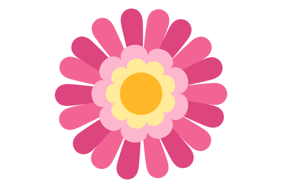 Pink Flower Garden Blossom Graphics for Editorial & Web Illustrations
