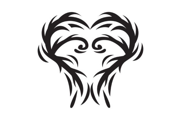 Tribal Love Black Illustration Graphics Review